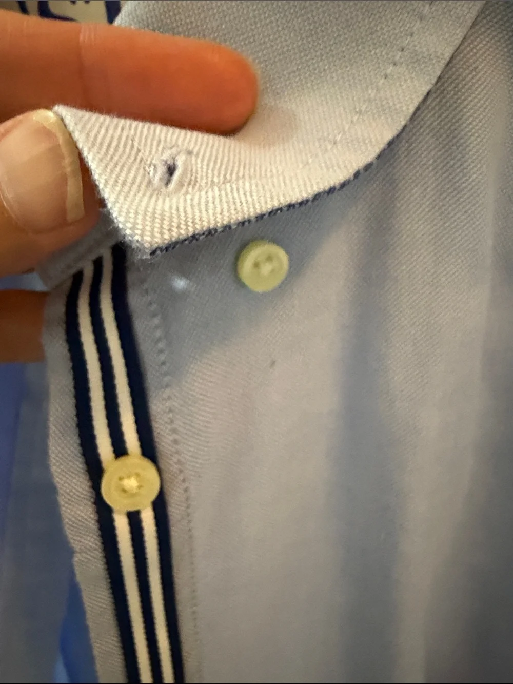 Banana Republic Light Blue Dress Shirt with Navy Contrast Placket